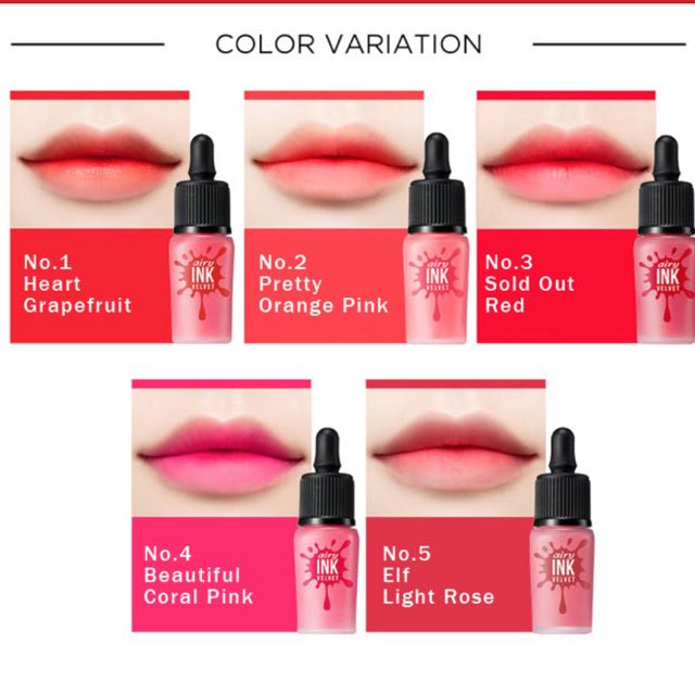 Peripera Airy Ink Velvet Elf Light Rose Health Beauty Makeup On Carousell