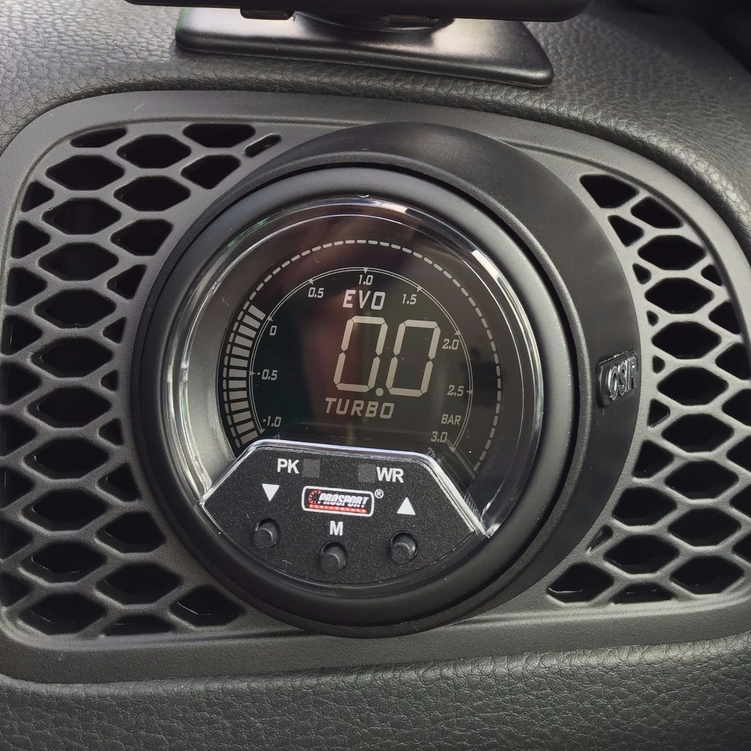Prosport Premium Evo Boost gauge 60mm with Osir Vent Mount for VW