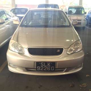 Cheap Uber/Grab Rental! Toyota Altis At Only $54!