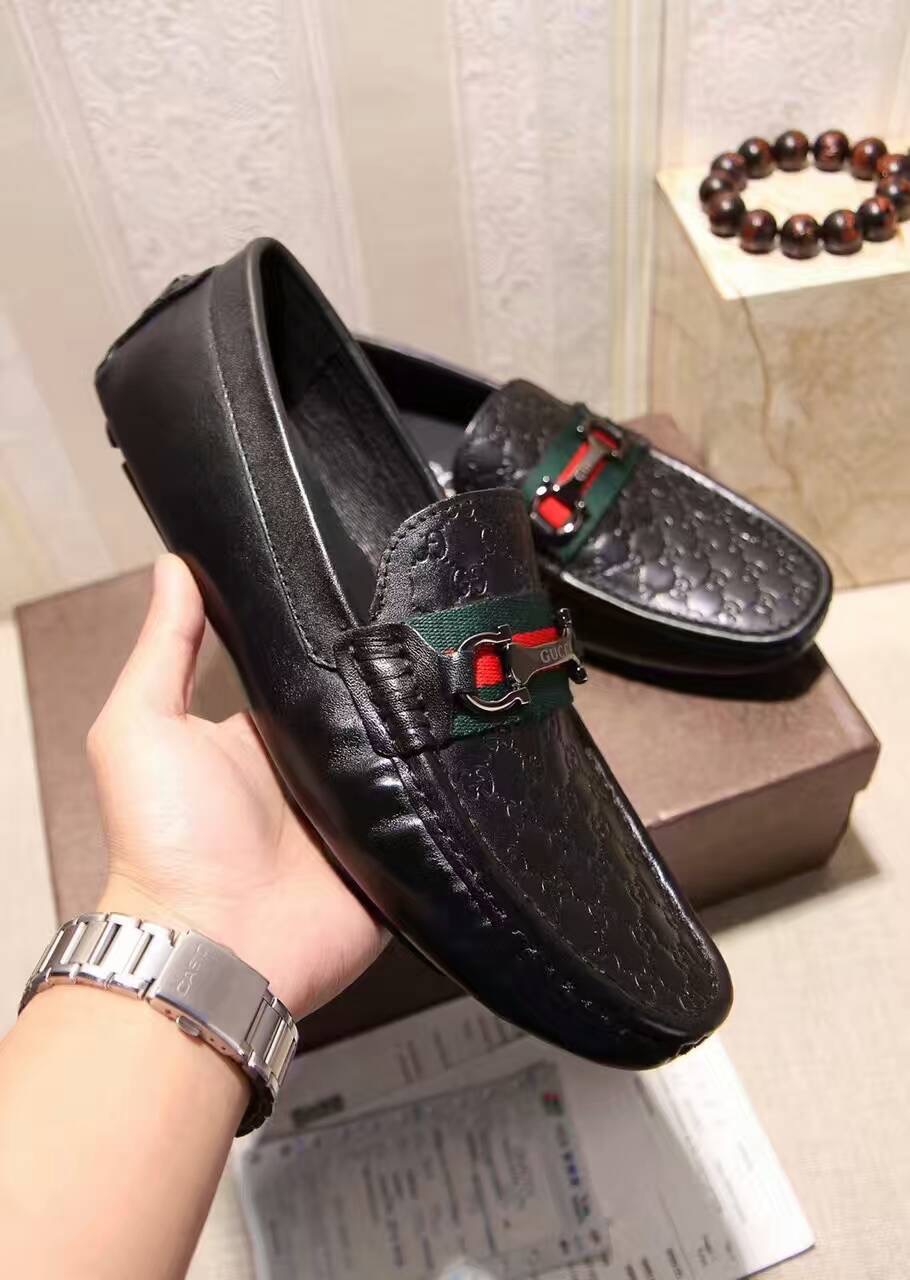 07f306e1e30 Descuento Mas Bajo Sepatu Loafers Desain Gucci Bahan Kulit Untuk Pria Mundo Vivo Com