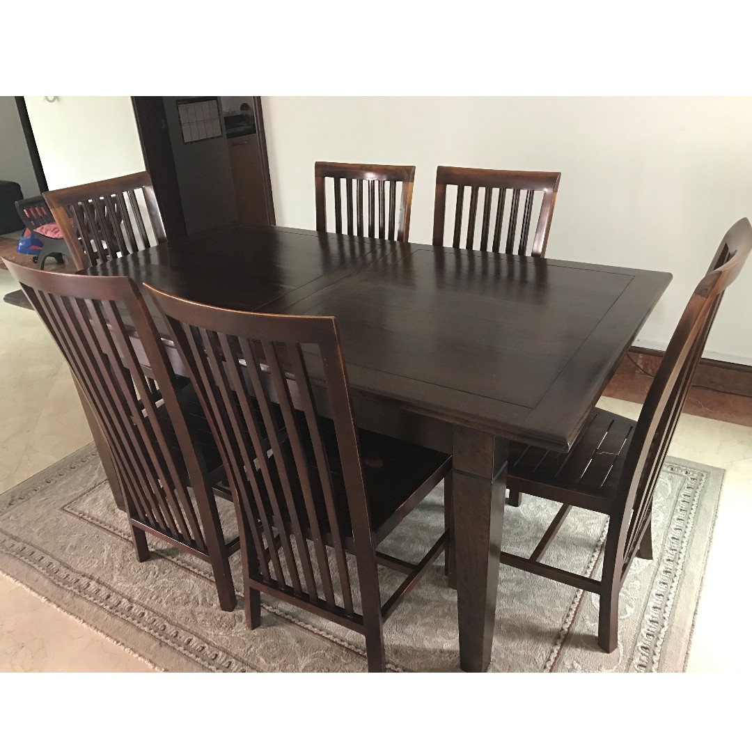 6 Seater Dining Table(Burmese teak wood), Furniture & Home Living