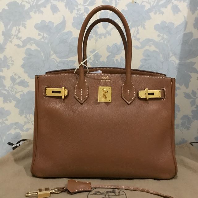 Hermes Birkin 25 gold, GHW, Togo skin, Luxury, Bags & Wallets on Carousell