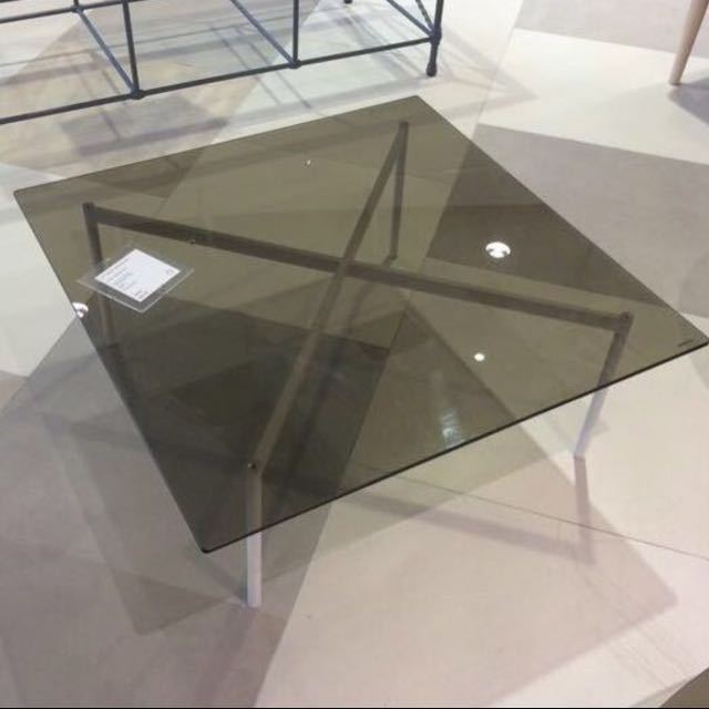 Francfranc Tinted Glass Square Coffee Table
