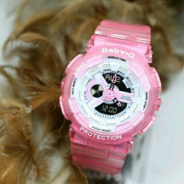 Jam Tangan Wanita Casio Baby G Babyg Bga 110 Soft Pink Transparan