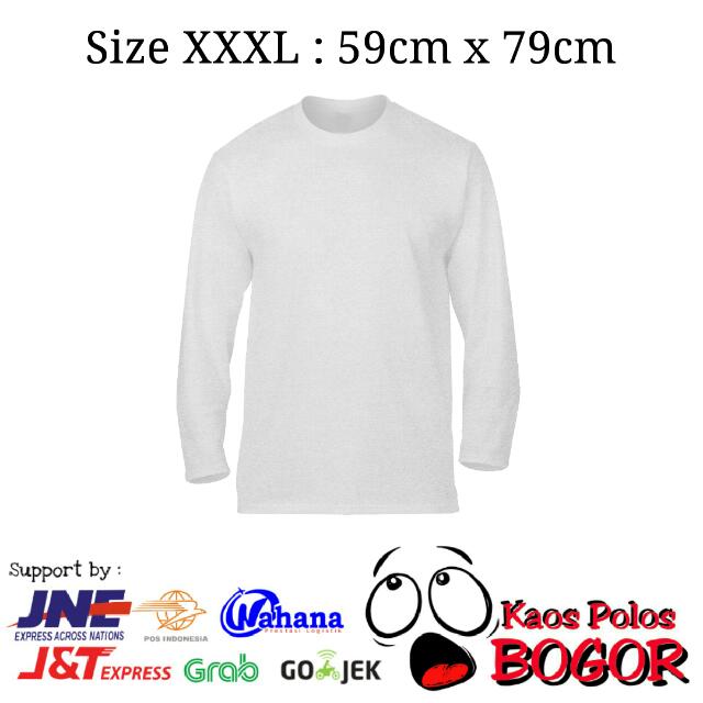 Kaos Polos Bogor Long Sleeves BIG Size Putih Olshop Kaos Polos Bogor Long Sleeves BIG Size Putih Olshop