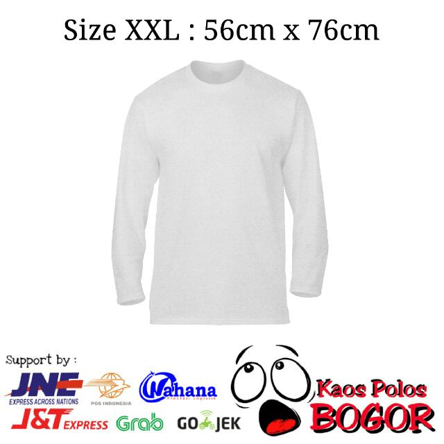  Kaos  Polos  Bogor  Long Sleeves BIG Size Putih Olshop 