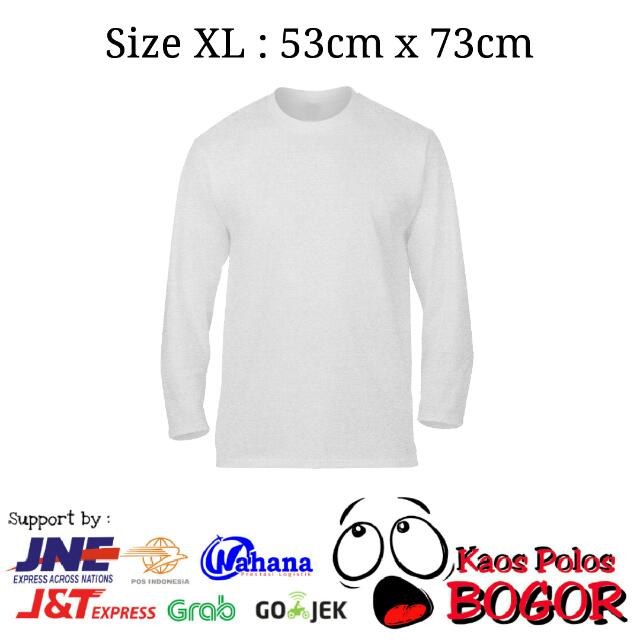  Kaos  Polos  Bogor  Long Sleeves BIG Size Putih Olshop 