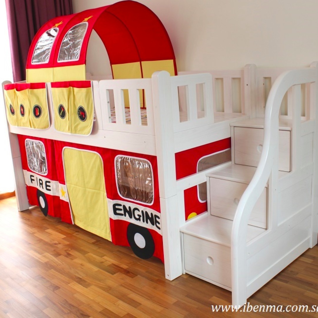 M014 Modular Low Loft Bed with Staircase, Babies & Kids, Babies & Kids