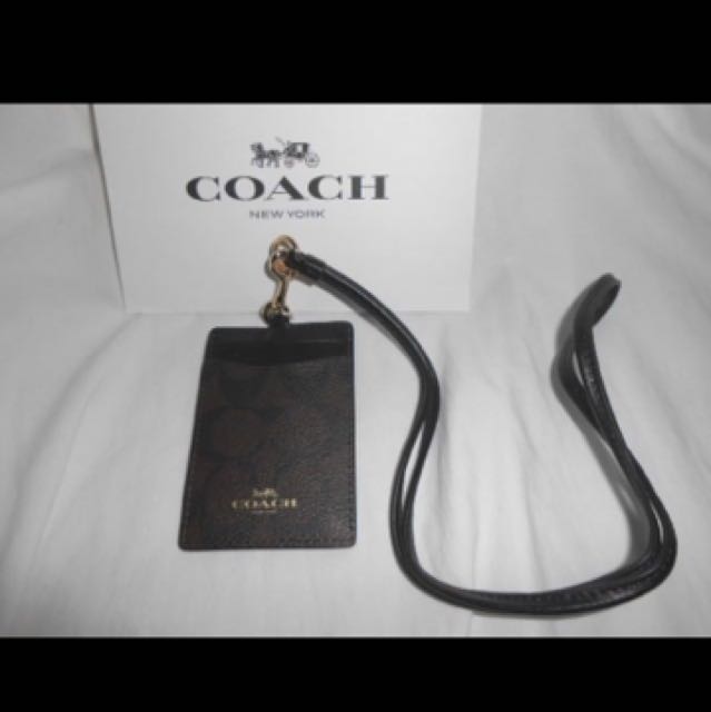 Original new Coach Name Tag holder (lanyard), Barang Mewah, Aksesoris