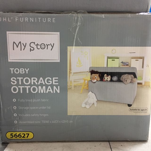 SOHL Furniture Storage Ottoman In Light Grey From Australia