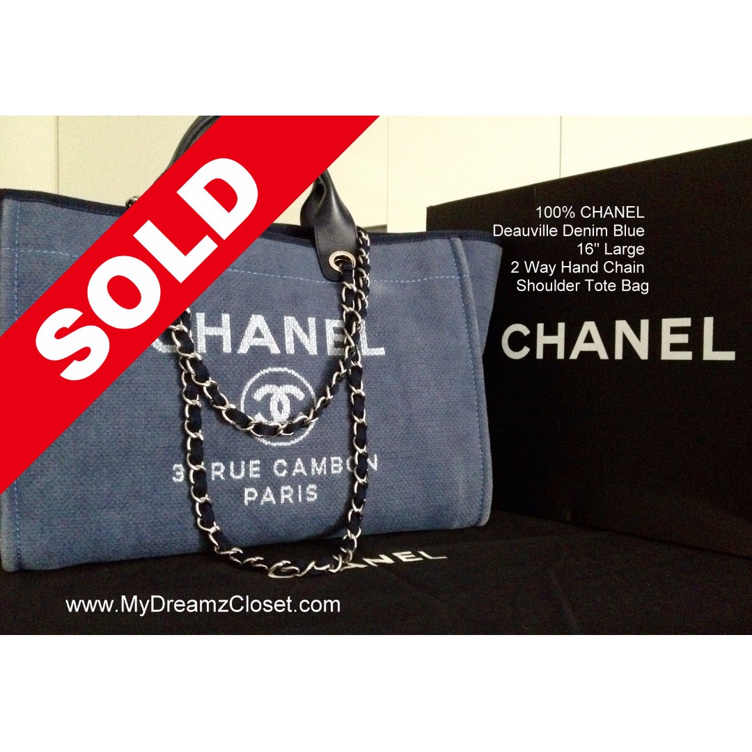 CHANEL Deauville Large Tote, Women's Fashion, Bags & Wallets, Tote