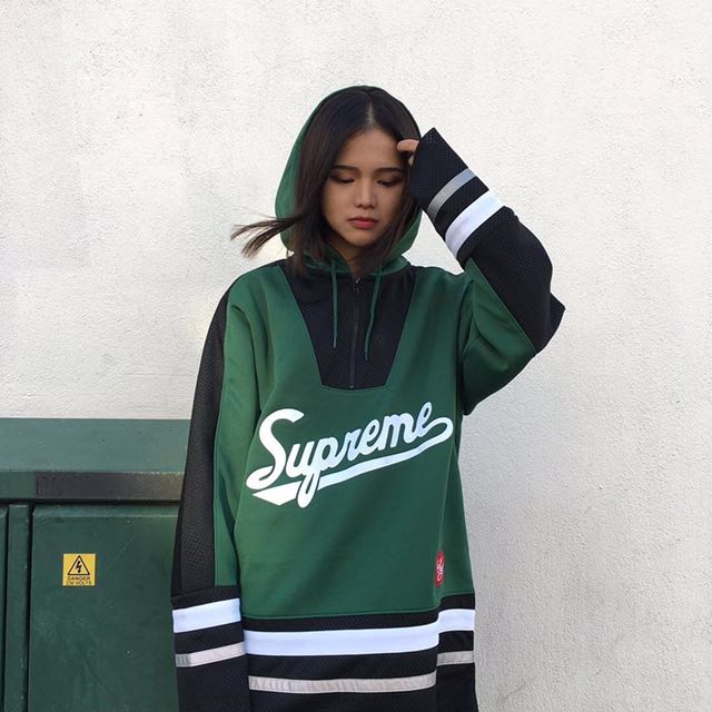 Supreme hooded hockey jersey sale