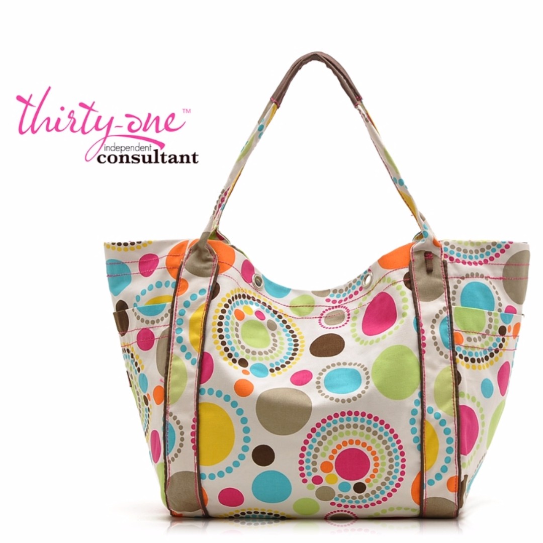 Thirty One Tote Ally Awesome Beach Tote Bag Circle