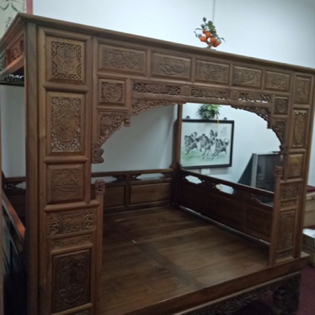 Antique teak online wood bed