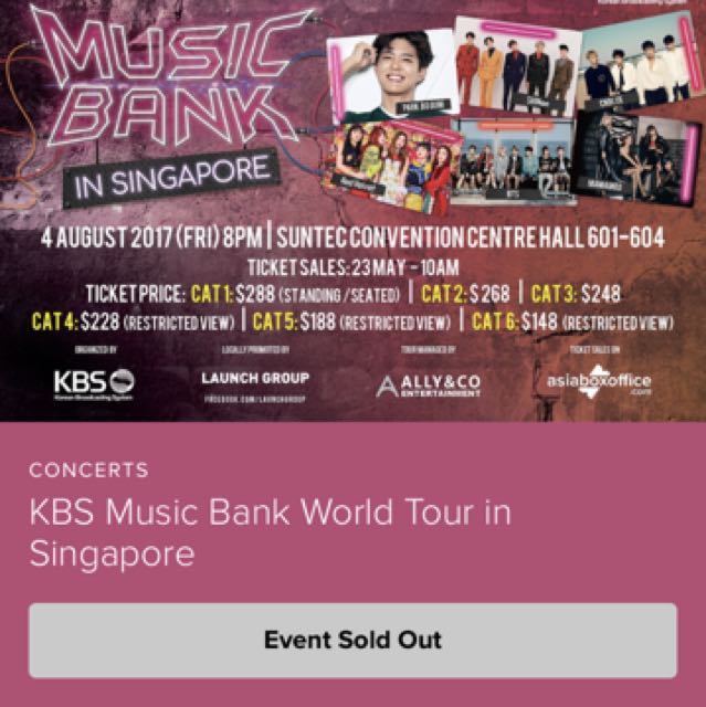 Looking For Cat 3 4 5 Music Bank Ticket Bulletin Board Looking