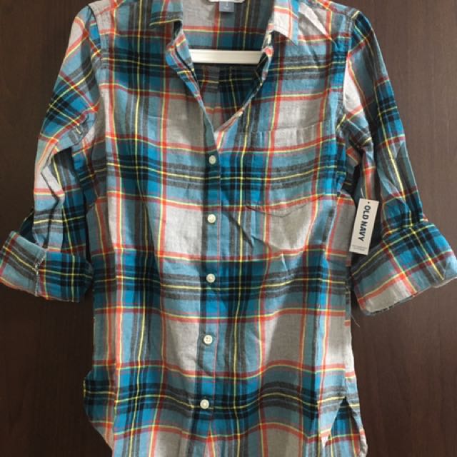 Old Navy Women S Classic Flannel Shirt Women S Fashion Clothes Tops On Carousell