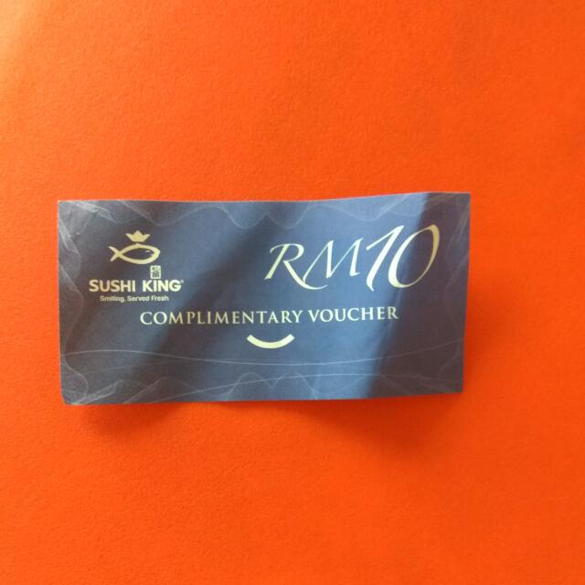Sushi King Complimentary Voucher Rm10 Tickets Vouchers Gift Cards Vouchers On Carousell