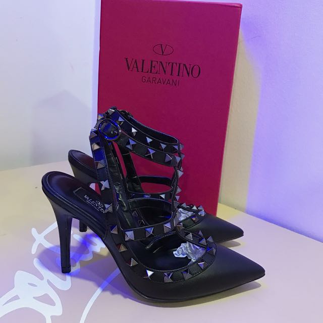 matte black valentino heels