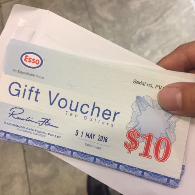 25 X 10 Esso Petrol Vouchers, Tickets & Vouchers, Vouchers on Carousell