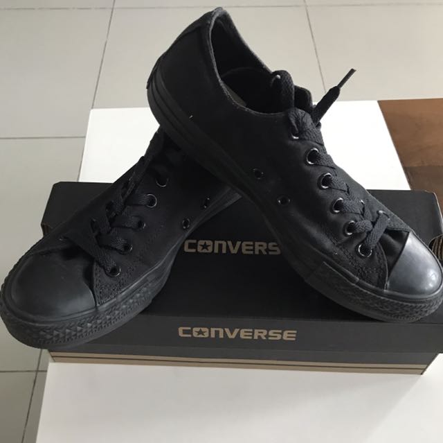 converse all star low black canvas