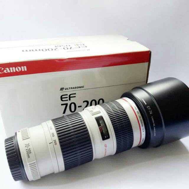 lensa tele l series ef 70 200 f 4 non is fullset like new