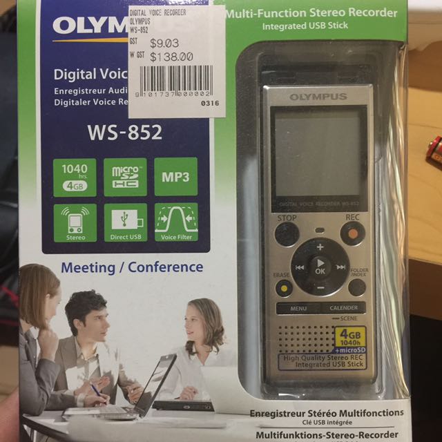 natuurlijk Bliksem Verheugen Olympus Digital Voice Recorder WS-852, Audio, Voice Recorders on Carousell