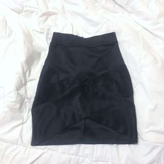 Black Crossover Scuba Skirt