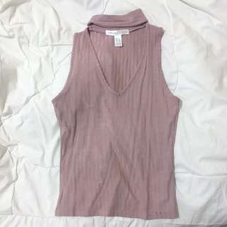 Nude Choker Neck Tank
