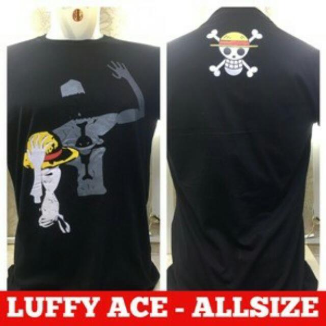  Baju  Kaos One  Piece  Luffy Ace Olshop Fashion Olshop Pria 