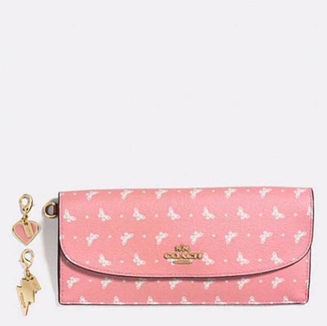Pink butterfly shop coach wallet