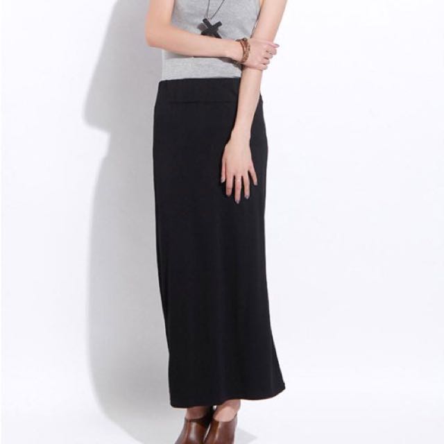 cotton on black maxi skirt