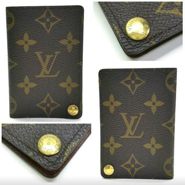 Louis Vuitton Womens Monogram Coated Canvas Porte cartes Credit Pression Brown