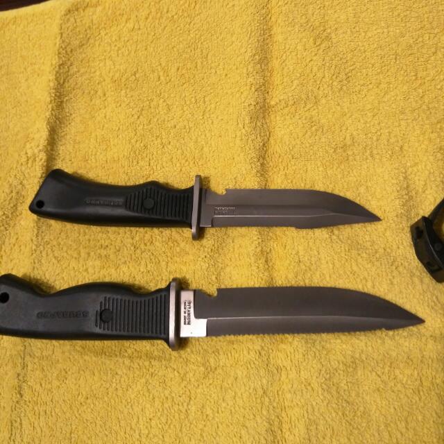 ScubaPro Titanium Dive Knife Set Of Two... Very Rare.. Made In Japan