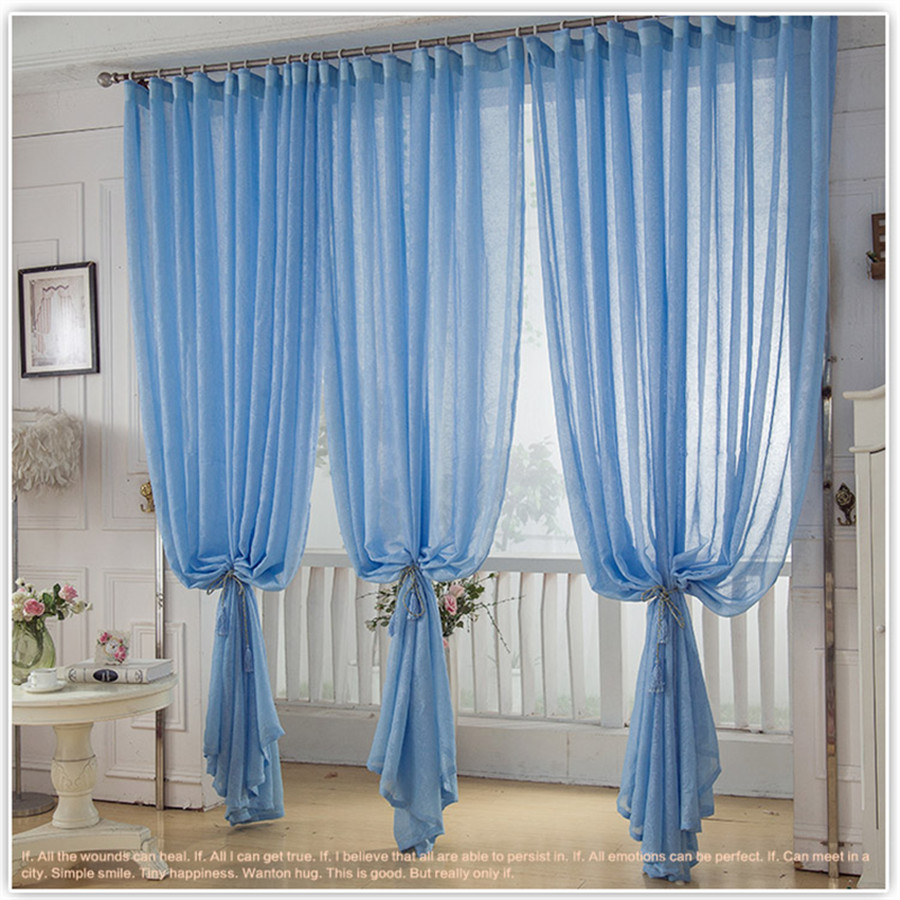 Linen Curtain Tulle Sheer Curtains Net Curtain Window Panel For