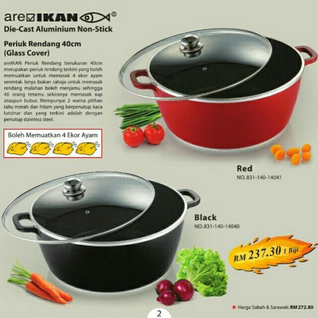 Periuk Rendang Harga Loose 24cm Penutup Kaca 24cm Penutup Steel 26cm Penutup Kaca 26cm Penutup Steel