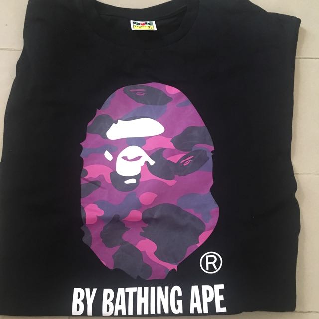 Purple Camo Bape T Shirt Xl Men S Fashion Tops Sets Tshirts Polo Shirts On Carousell