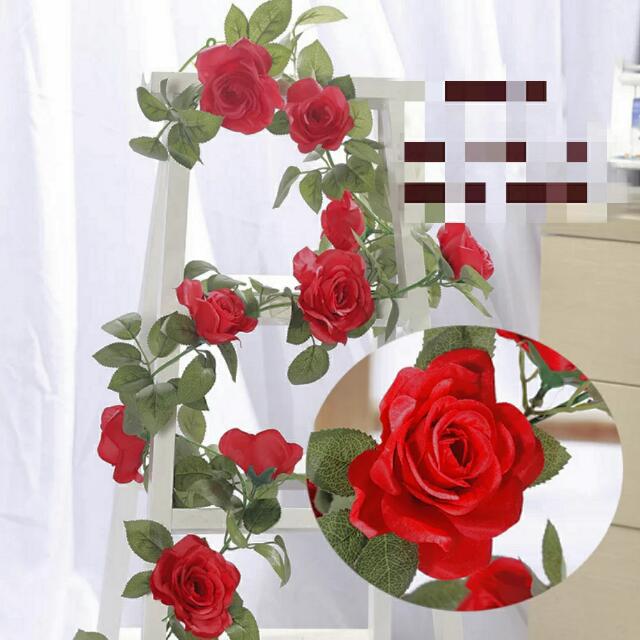 [ready stock] artificial flower vines *red
