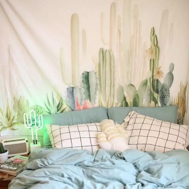 Tumblr Cactus Wall Tapestry Home Furniture Home Decor On Carousell