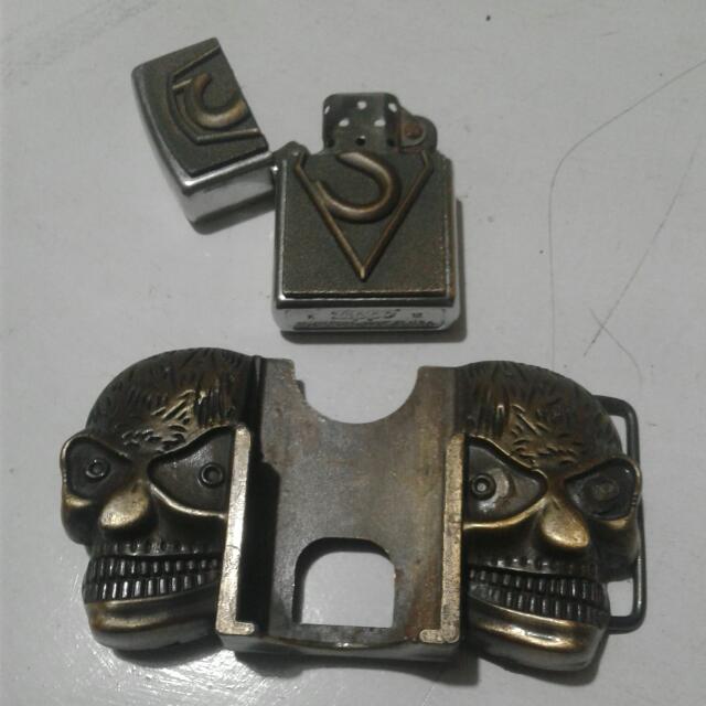 Zippo Lighter w/ Belt Buckle Case, Men's Fashion, Watches & Accessories