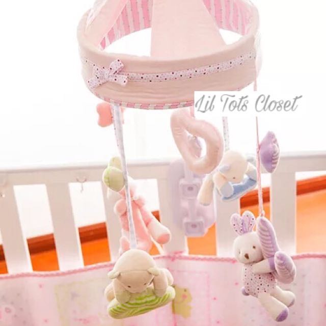 pink cot mobile