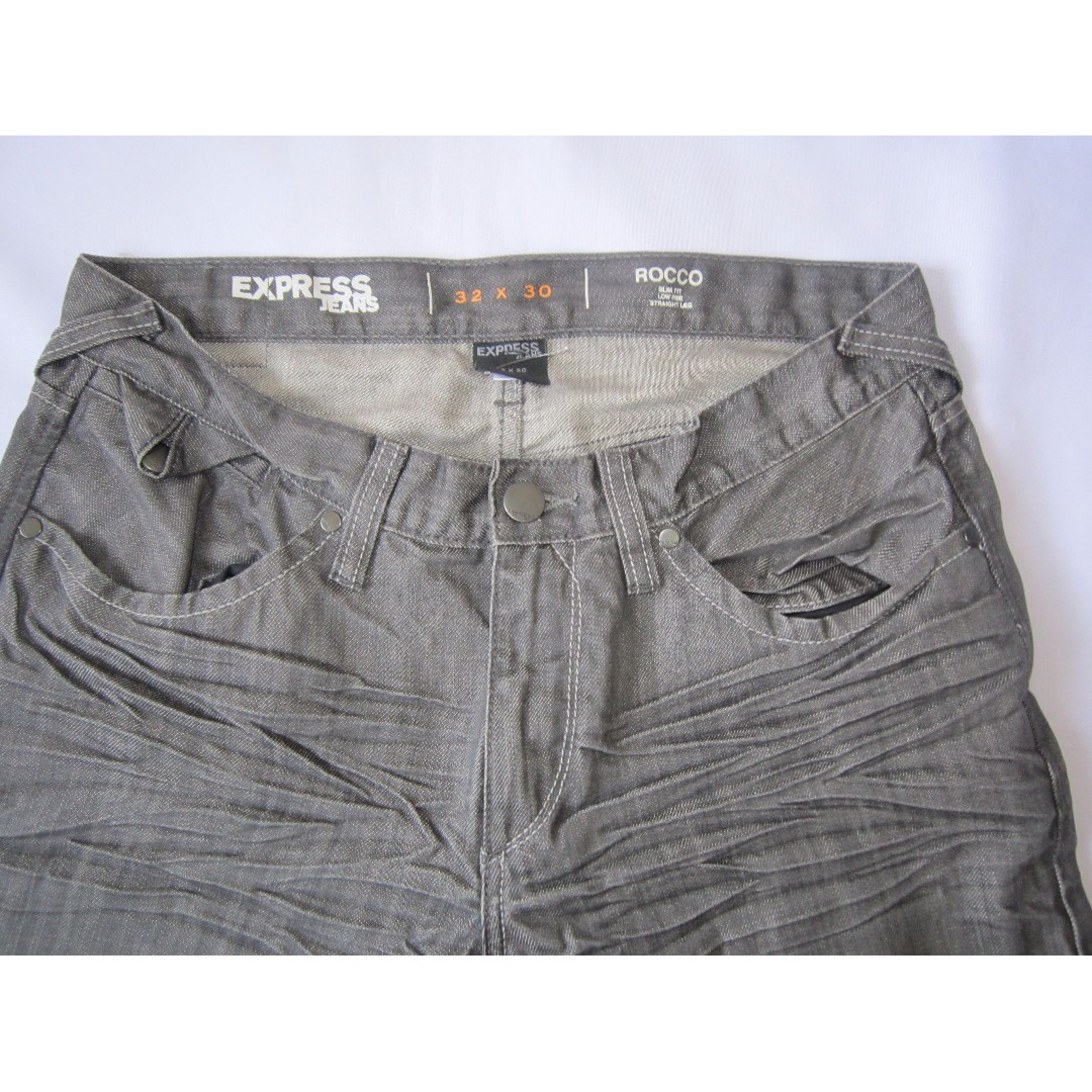 EXPRESS SLIM FIT STRAIGHT LEG ROCCO JEAN BLACK RESIN SUPER SALE