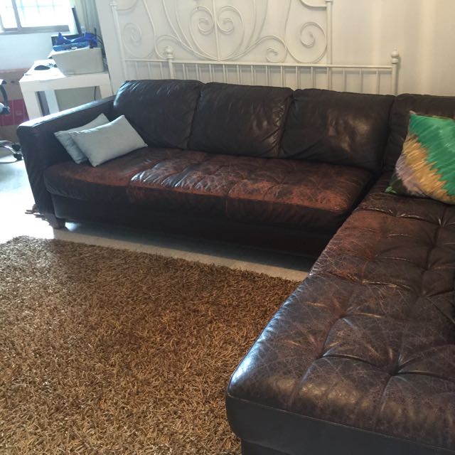 free living room leather coach set.
