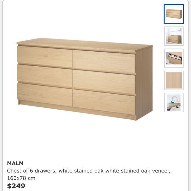 IKEA MALM Drawers, Furniture & Home Living, Furniture, Tables & Sets on