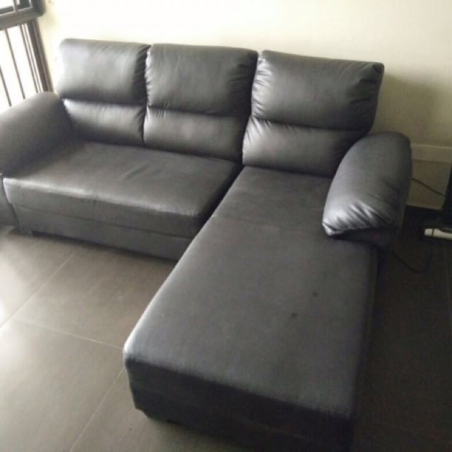 L Shaped Pvc Sofa Set Dark Brown Furniture Sofas On Carousell