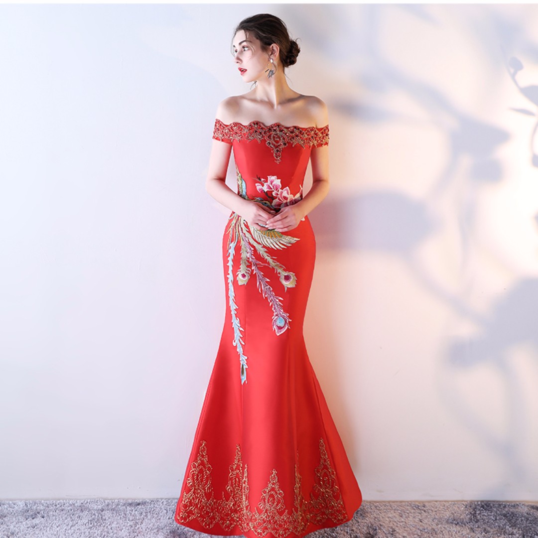 Sexy Chinese Wedding Dress Evening Dress Event dress Hot Red