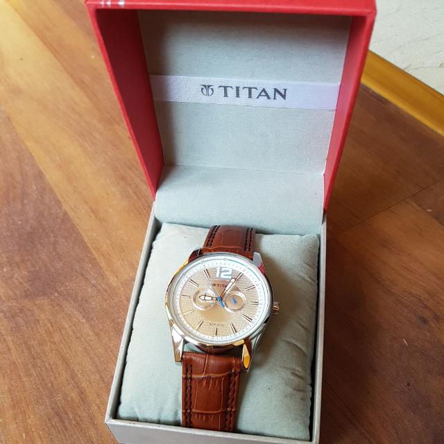 Titan watches for men sale leather