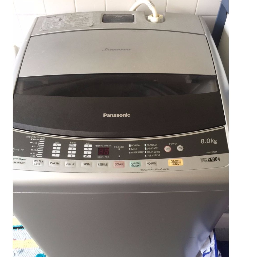 Top-load Panasonic 8kg Washing Machine / Washer (Model NA-F80H1), TV ...