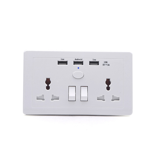 Universal Wall Power Socket With Uk Plug 3 Usb Wall Socket Charger Kitchen Plug Adapter Outlet Travel Adapter Powercube Switch Electronics Others On Carousell