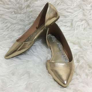 Brash Gold Flat Shoes