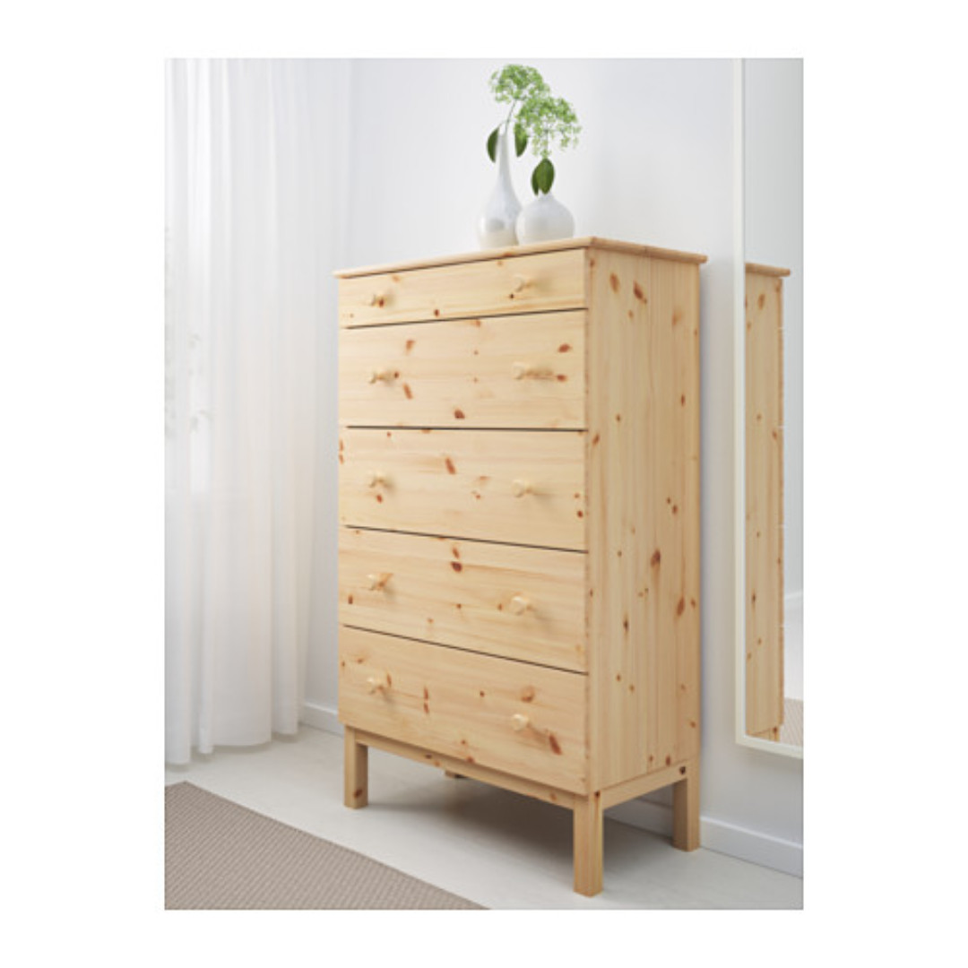 Ikea Tarva Chest Of 5 Drawers Pine Furniture Shelves